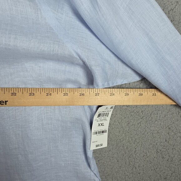 Club Room Shirt Mens Size 2XL Light Blue Luxury Billowing Cloud 100% Linen NWT - Picture 10 of 13